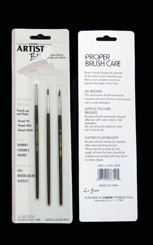 Artist Brushes Set of 3- Small Brushes