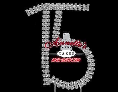 Rhinestone Cake Topper Large Number- 15