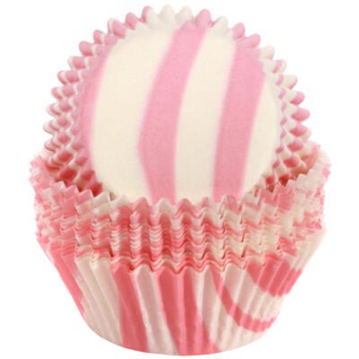 Pink Zebra Stripe Cupcake Liners 30-36 Count