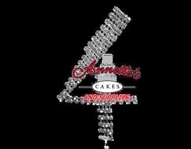 Rhinestone Cake Topper Large Number- 4