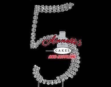 Rhinestone Cake Topper Number- Small 5