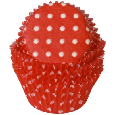 Red Polka Dot Cupcake Liners- 30- 36 count