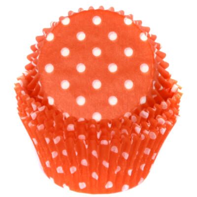 Orange Polka Dot Cupcake Liners 30-36 Count