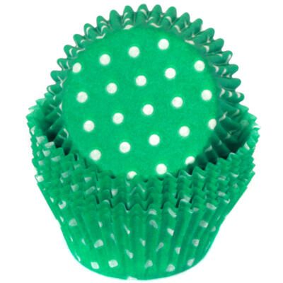 Jade Green Polka Dot Cupcake Liners 30- 36 Count