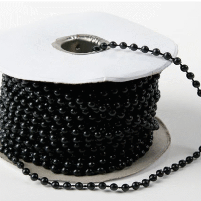 4mm Pearlised Fused String Pearl Beads - Black