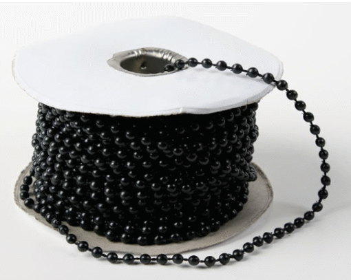 4mm Pearlised Fused String Pearl Beads - Black