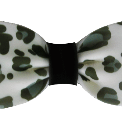Fondant Bows - White Leopard Print