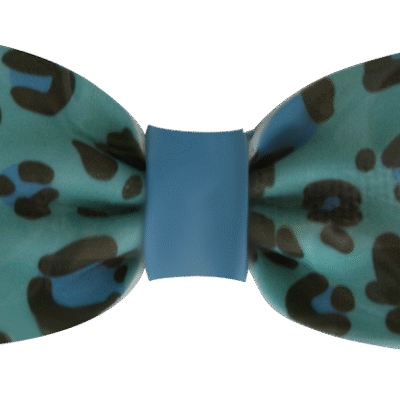 Fondant Bows - Blue Leopard Print