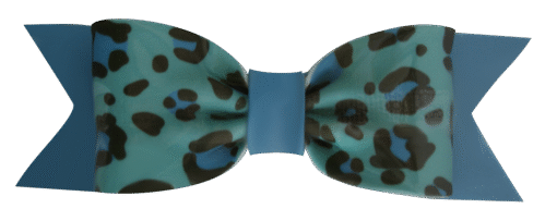 Fondant Bows - Blue Leopard Print