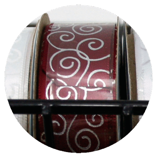 Swirl Pattern Ribbon - Silver/Burgundy