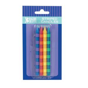 Patterned Candles - Primary Striped