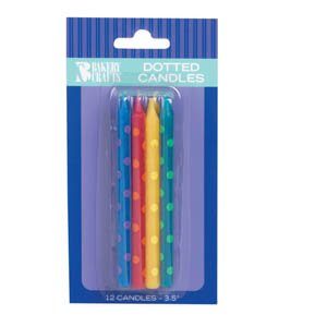 Patterned Candles - Primary Polka-dotted