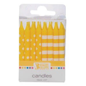Small Patterned Candles - Yellow