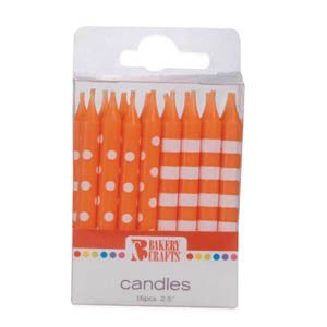 Small Patterned Candles - Orange
