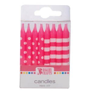Small Patterned Candles - Pink
