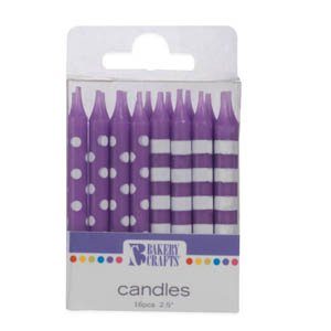 Small Patterned Candles - Purple