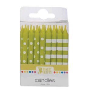 Small Patterned Candles - Green