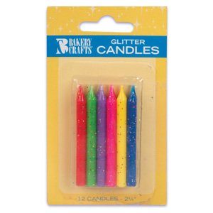 Glitter Candles- Mixed Colors