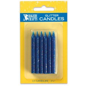 Glitter Candles - Blue