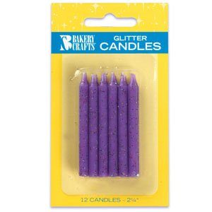 Glitter Candles - Purple