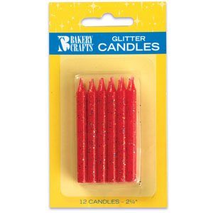 Glitter Candles - Red