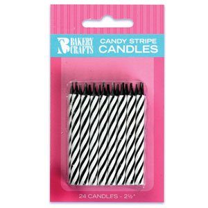 Candy Stripe Candles - Black