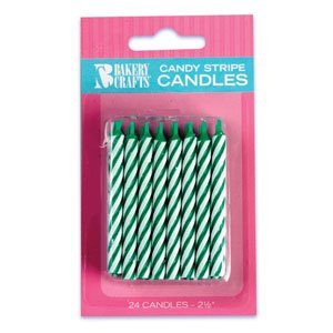 Candy Stripe Candles - Green