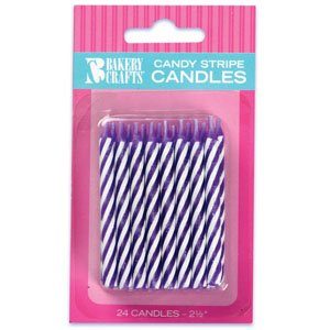 Candy Stripe Candles - Purple