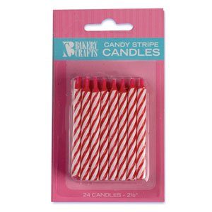 Candy Stripe Candles- Red