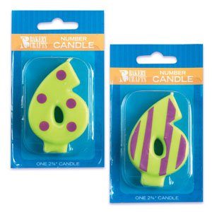 Patterned Number Candles Polka Dots- 6