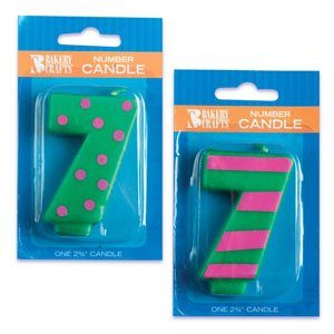 Patterned Number Candles Polka Dots- 7