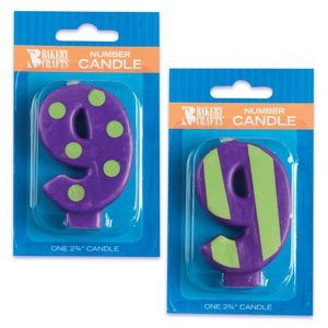 Patterned Number Candles Polka Dots- 9