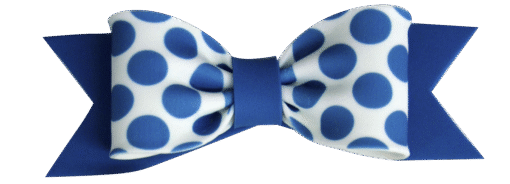 Fondant Bows - Large Dot Print - Blue