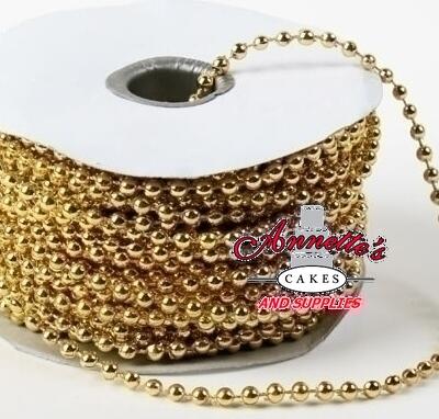 4mm Metallic Fused String Pearl Beads- Gold