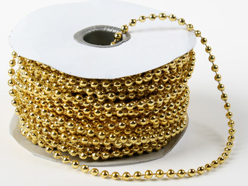 4mm Metallic Fused String Pearl Beads- Gold