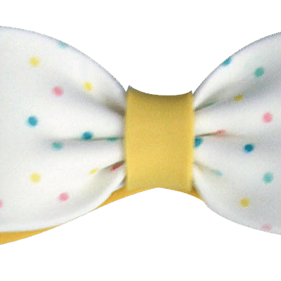 Gumpaste Bows - Small Yellow Dot Print