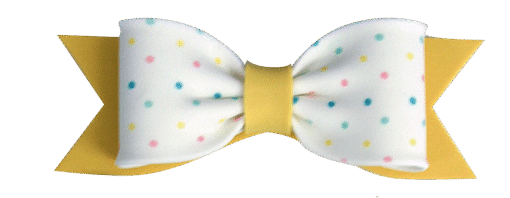 Gumpaste Bows - Small Yellow Dot Print