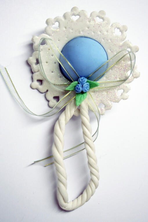 Cold Porcelain Rattle- Blue