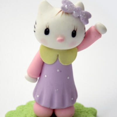 Cold Porcelain Hello Kitty Cake Topper
