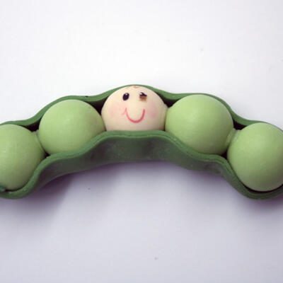 Cold Porcelain "Peas in a Pod" Cake Topper- Small