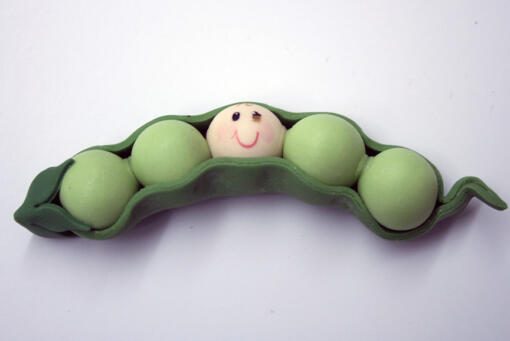 Cold Porcelain "Peas in a Pod" Cake Topper- Small
