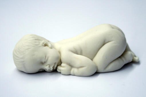 Fondant Realistic Baby Cake Topper- Curled Light Skin