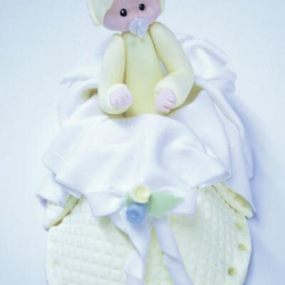 Cold Porcelain "Baby in a Bootie" Cake Topper