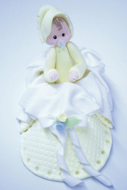 Cold Porcelain "Baby in a Bootie" Cake Topper