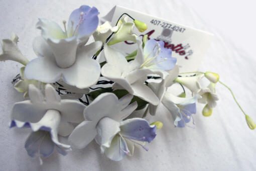 Large Gumpaste Flower Cluster- Blue Trumpet Blossoms - Image 2