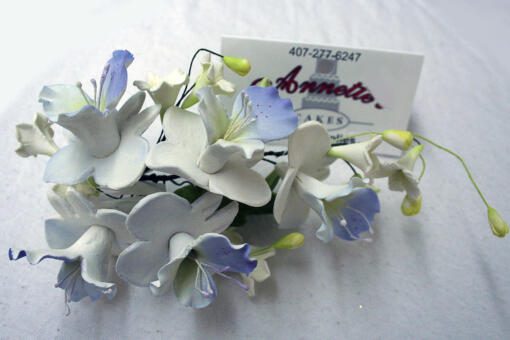 Large Gumpaste Flower Cluster- Blue Trumpet Blossoms