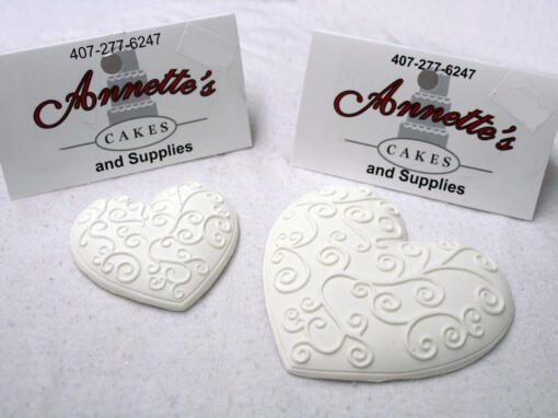 Gumpaste Heart w/ Swirls- Small