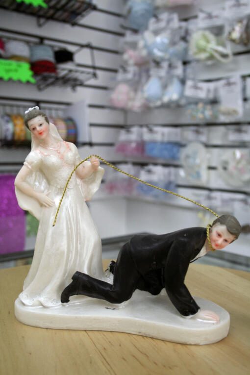 Comical Wedding Cake Topper- Walking the Groom