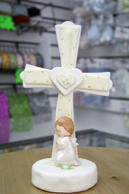 Religious Cake Topper - White Cross