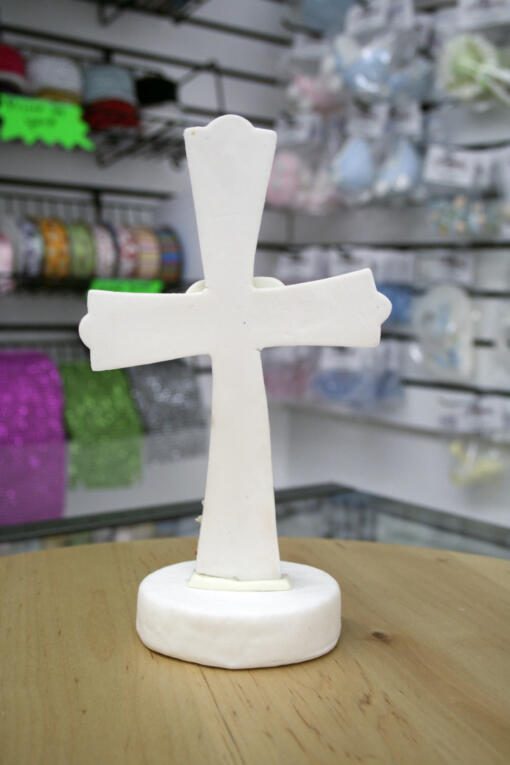 Religious Cake Topper - White Cross - Image 2